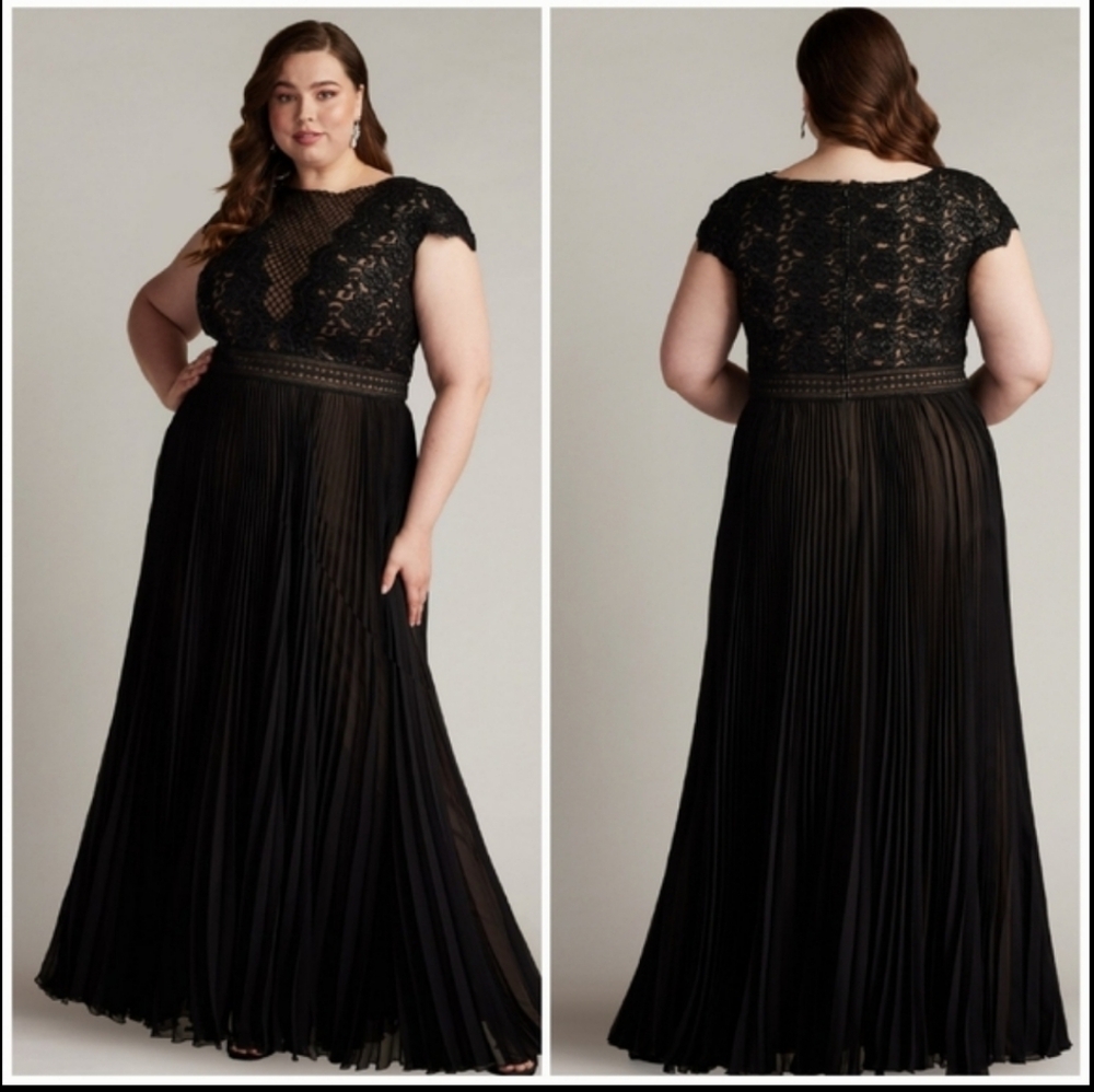 NEW! TADASHI SHOJI Black Nude Surette Sequin Chiffon Long Dress Gown 24Q